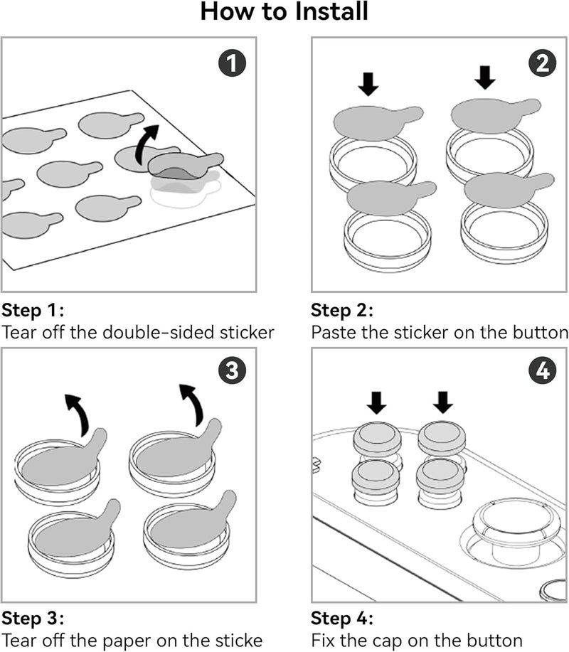 GEEKSHARE Switch Accessories Cute Silicone Cross D-Pad Button Caps Set Joystick Cover - ABXY Key Buttons Sticker Spooky Gift Compatible with Switch/OLED Joysticks - Pumpkin & Ghost - Image 4